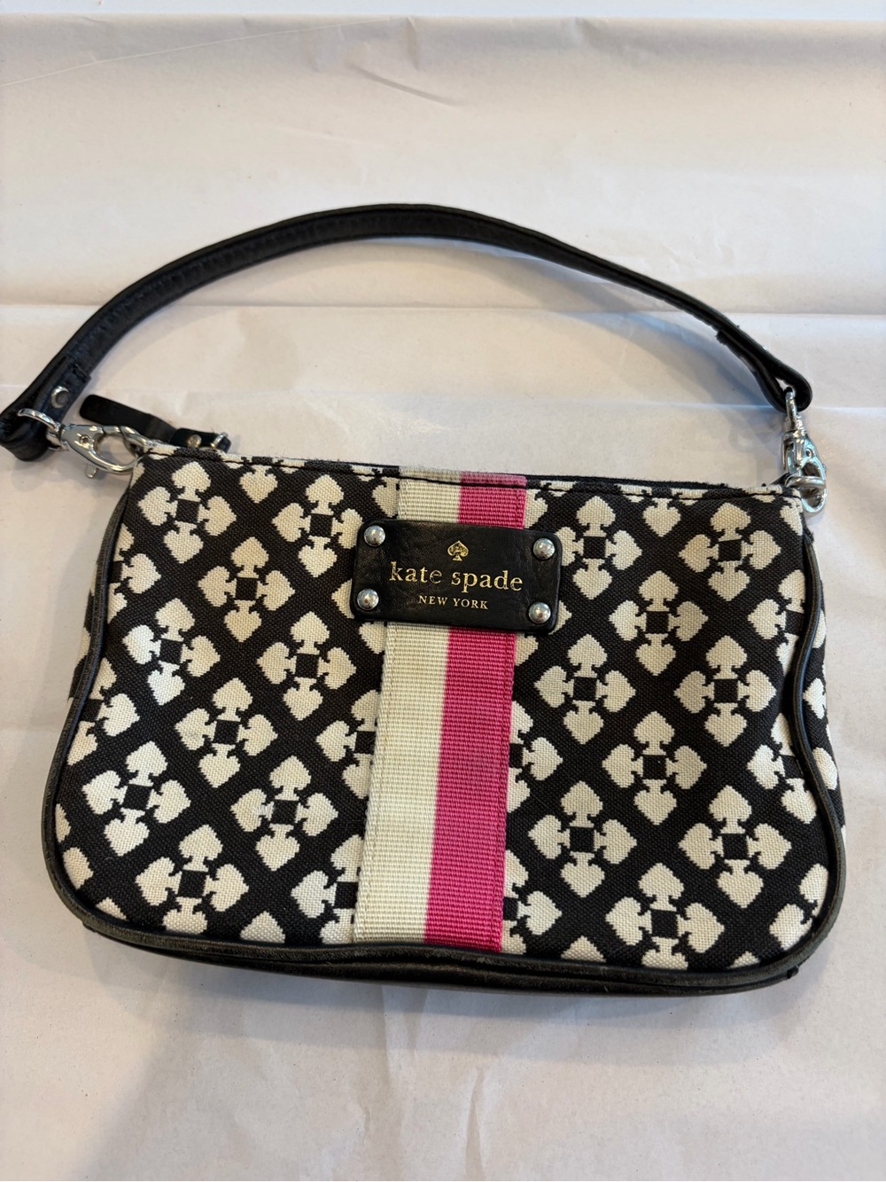 Kate Spade black, pink & white wristlet.